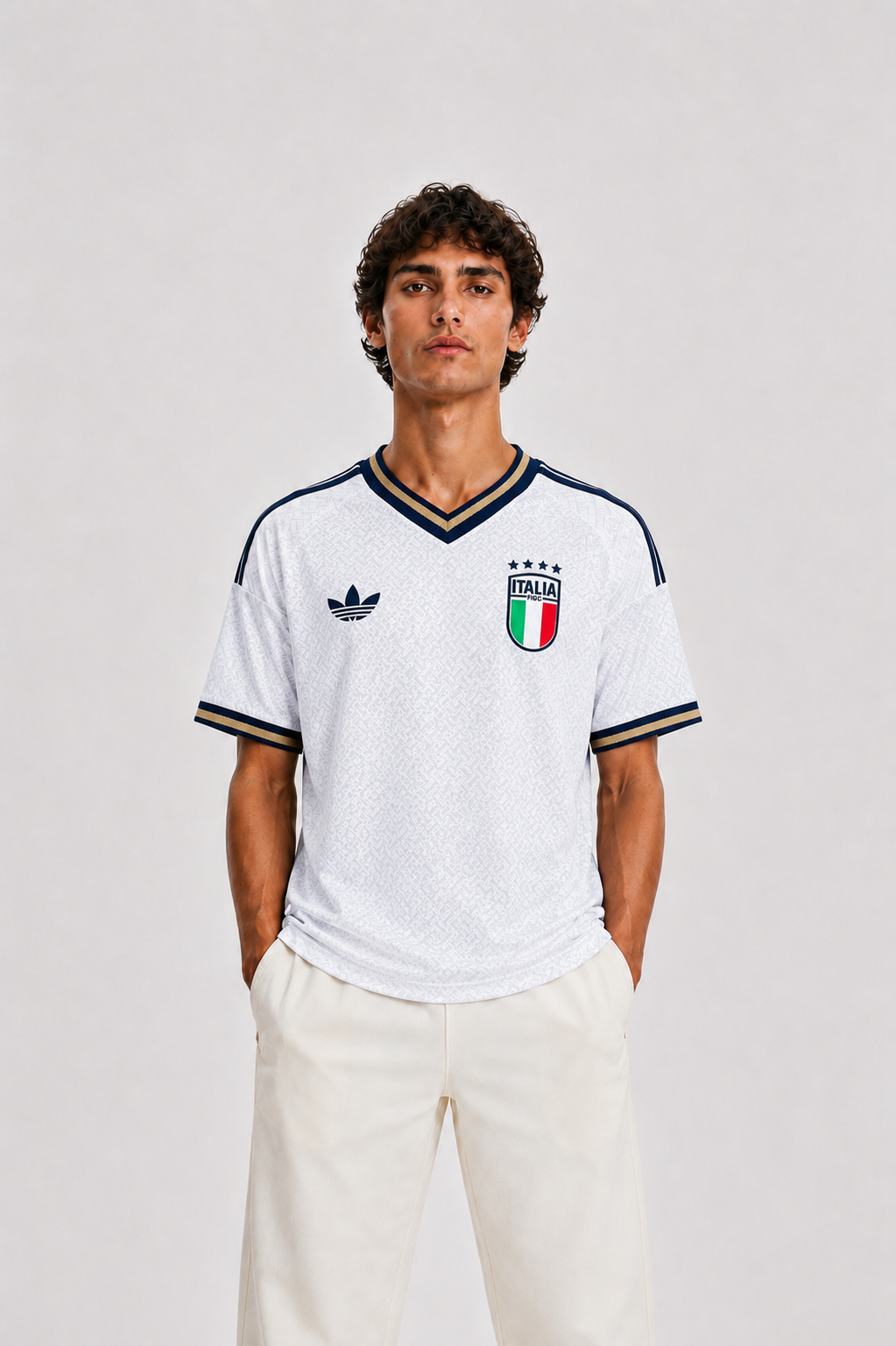 ChatGPT Image 20 مايو 2026، 07_28_31 م Italy Retro Jersey - White - Image 1